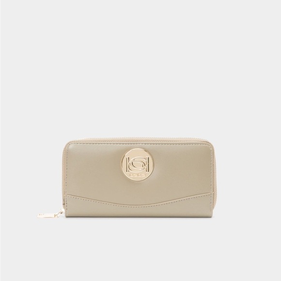 BEBE Melendy Zip Around Wallet Beige - Picture 2 of 7